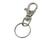 Unique Bargains 1 Dia Ring Silver Tone Trigger Clasp Hook Metal Keychain
