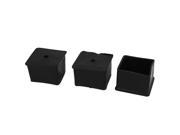 3 Pcs Black 35mmx35mm Chair Table Foot Protective Cover Furniture Leg Caps