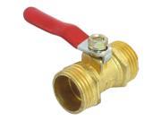 Unique Bargains Red Plastic Coated Metal Lever 1 2 PT Male Thread Brass Ball Valve