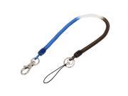 Unique Bargains Blue Clear Black Plastic Stretchy Spring Coiled Strap Lanyard for Phone Keyring