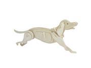 Adults Educational DIY Beige 3D Wooden Dog Model Puzzle Toys
