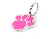 Unique Bargains Metal Foot Pet Tag Cat Dog Collar Badge Keyring Pendant Fuchsia