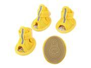 Unique Bargains 2 Pair Pet Dog Yorkie Foot Pretect Meshy Shoes Boots Booties Yellow Size XS
