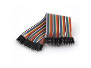 Unique Bargains 20cm 40pin Male to Male 2.54mm 1P 1P Jumper Wire Rainbow Flat Cable for Arduino