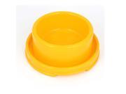 Yellow Plastic Pet Dog Poodle Bowl Food Water Container Dish 2.8 Height