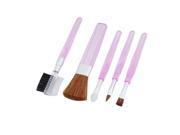 Pink Handle Blush Eyeshadow Brushes Set 5PCS for Lady