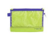 Traveling Zipper Closure 6.7 x 9.4 Cosmetic Makeup Storage Bag Yellow Green