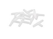 10 Pcs Tee Shape 3 Way White Plastic Aquarium Air Line Joint Valve Connectors