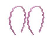 Unique Bargains 2 Pcs Wave Shape Design Pink Plastic Headbands Hair Hoop with Teeth for Women