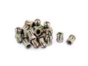 Metal Female Thread Screwed Connection Expanding Nuts Bronze Tone 20 Pcs