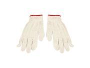 Unique Bargains Pair Knitted Ribbing Elastic Cuff Cotton Yarn Industrial Protective Work Gloves