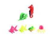 6Pcs Multicolor Plastic Emulational Swing Tail Fish Seahorse Jellyfish Decor