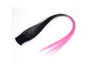 Unique Bargains Women 47cm Length Synthetic Clip On Hairpiece Wig Ponytail Ornament Black Pink