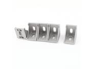 Unique Bargains 5 Pcs Silver Tone Metal 90 Degree Door Angled Bracket 34mm x 34mm