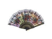 Unique Bargains Mini Flowers Pattern Handheld Lace Spanish Style Hand Fan Christmas Gift