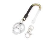 Unique Bargains Lobster Clasp Flexible Spiral Cord Style Keychain Cellphone Strap Black Brown