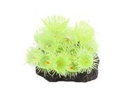Silicone Manmade Fish Tank Underwater Landscape Plant Grass Yellow 1.4 Height