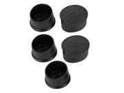 Unique Bargains 5Pcs Black Rubber PVC Flexible Round End Cap Replacement Round 60mm Foot Cover