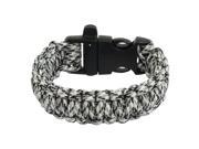 Unique Bargains Quick Release Buckle Whistle Cobra Weave Black White Nylon Survival Bracelet