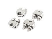 Unique Bargains 5mm 1 5 Stainless Steel Wire Ropes U Bolt Clips Clamp Silver Tone 4 Pcs