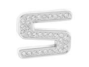 Bling Rhinestones Silver Tone English Letter S Style 3D Emblem Sticker for Car