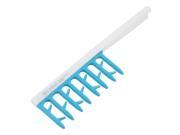 Unisex White Tapered Handle 8 Light Blue Teeth ABS Cosmetic Hair Comb