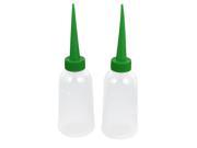 Unique Bargains 2 Pcs Soft Plastic Industry Machine Oil Liquid Bottle 100ml Clear White Green