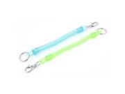 Unique Bargains Lobster Hook Stretchy Keyring Key Chain Coil Strap Rope Cord 2pcs