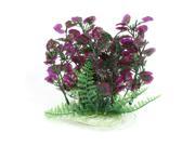 Unique Bargains Imitation Plant w Oval Base for Indoor Fish Tank Purple Green