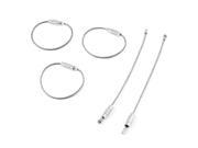 38mm Loop 110mm Long Screw Lock Stainless Steel Wire Cable Keychain x 5