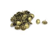 Unique Bargains 14mmx13mm Metal Round Pin Furniture Decorative Domed Nails Bronze Tone 50pcs