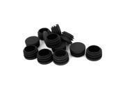 Unique Bargains 12 Pcs Plastic Black Blanking End Caps Round Tubing Pipe Inserts Bunk Black 30mm