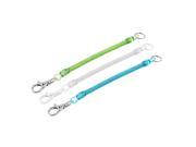 Unique Bargains 3Pcs Lobster Clasp Stretchy Spring Coil Keychain Key Holder Green Blue Clear