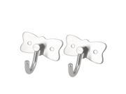 Unique Bargains 2pcs Kitchen Bathroom Door Wall Mounting Metal Hooks for Hanging