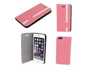 Faux Leather Flip Phone Case Protector Cover Fuchsia for Apple iPhone 6 6G 6th 4.7