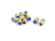 Unique Bargains 10Pcs 1 4 PT Male Thread 6mm Push In Joint Pneumatic Connector Quick Fittings