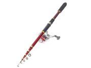 Unique Bargains Retractable Handle 5.5 1 Gear Ratio Spinning Reel 2.4M Fishing Pole Rod