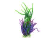 Unique Bargains Aquarium Fish Tank Plastic Artificial Grass Plant Decor Green Purple 13 Height