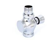 Silver Tone 1BSP Male Thread Press Type Flush Valve Adapter for Toilet