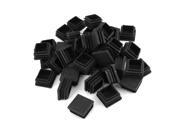 Unique Bargains 50 Pcs Black Plastic Blanking End Caps Inserts Plug Bung Square 32mm x 32mm