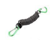 Unique Bargains Green Double Carabiner Hook Clip Stretchy Spring Coil Key Chain Keyring Strap