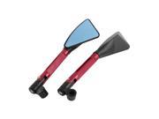 Pair Triangle Shape Wide Angle Motorbike Handlebar End Rearview Mirror Red Black