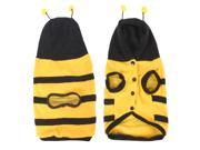 Unique Bargains Puppy Cat Yellow Black Press Button Bee Shape Hoodie Outerwear Size L
