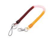 Cell Phone Metal Lobster Clasp Elastic Spiral Coil Strap Lanyard 38cm Long