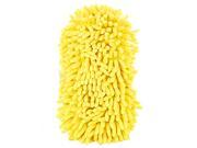 Durable Practical Microfiber Chenille Car Wash Sponge w Elastic Hand Strap Yellow