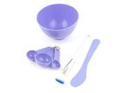 Unique Bargains Purple Skin Care DIY Facial Mask Tool Set Dish Brush Stick Spoon Set 4 in 1
