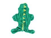 Pet Dog Doggy Dinosaur Shape Hoodie Sleeved Coat Clothes Hunter Green Size L