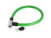 Unique Bargains Durable 26.4 Plastic Covered Steel Wire Bike Bicycle Security Safeguard Lock w 2 keys Green