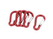 Travel Camping Hiking Aluminum Clip Hook D Ring Keychain Carabiner 5 Pcs Red