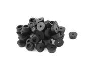 60Pcs Black Rubber 25mmx12mm Conical Treadmill Feet Protector Chair Leg Tips